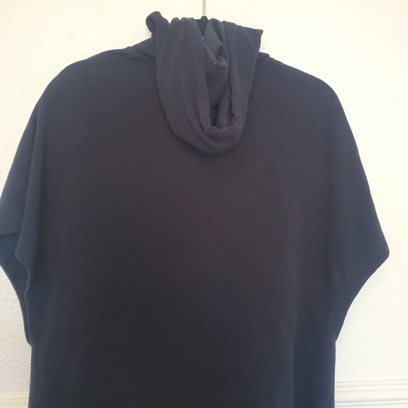 J. Crew Sleeveless Hoodie Top Oversize Black Womens Cott Wool SzXXS-XS Fits S-M - Picture 8 of 16